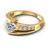 Princess and Round Diamonds 0.60CT Engagement Ring in 14KT Rose Gold