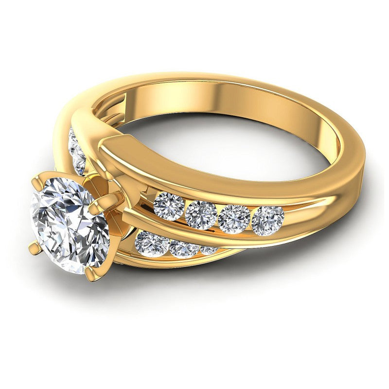 Round Diamonds 0.95CT Engagement Ring in 14KT Rose Gold
