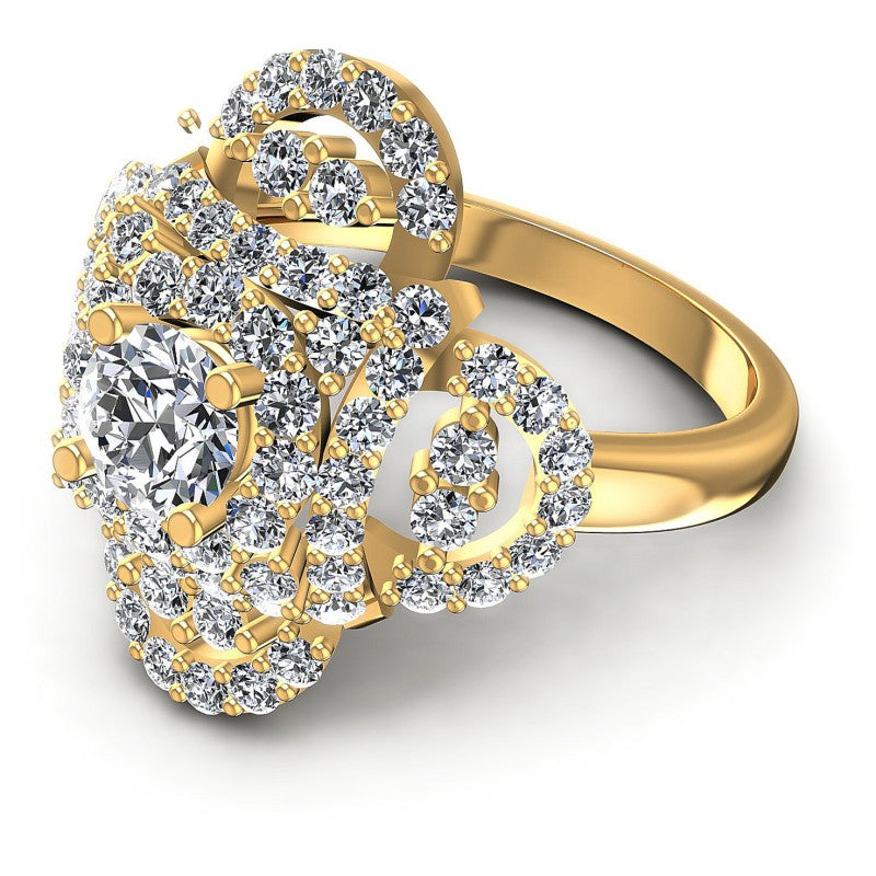 Round Diamonds 1.50CT Halo Ring in 14KT Rose Gold