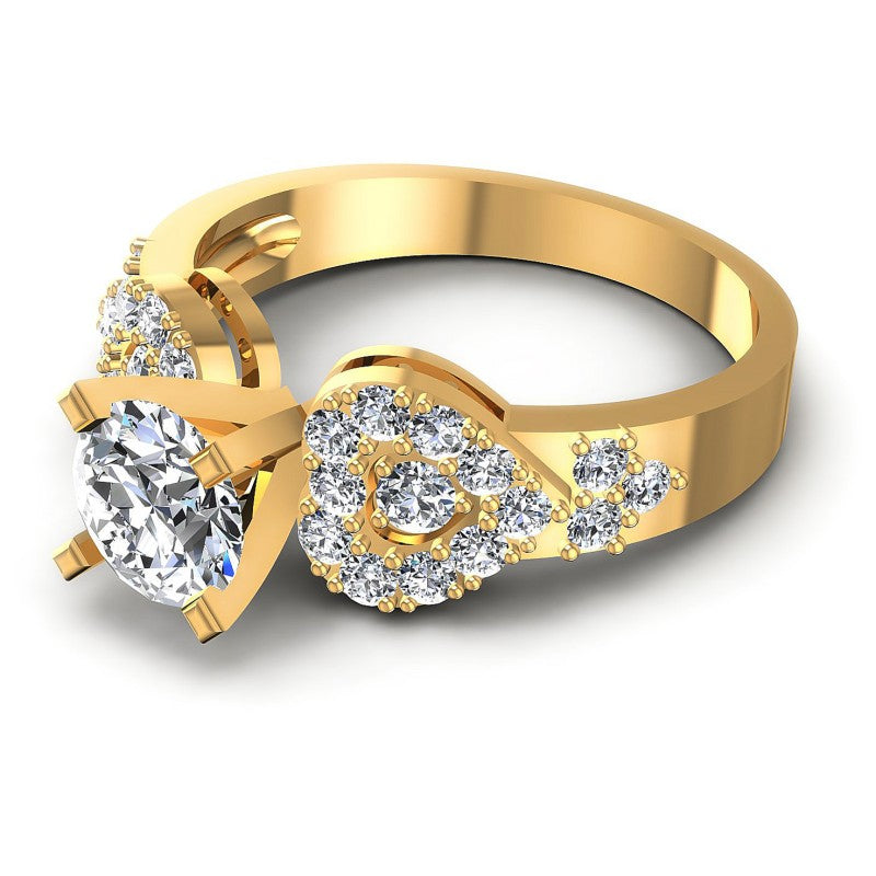 Round Diamonds 0.95CT Engagement Ring in 14KT Rose Gold