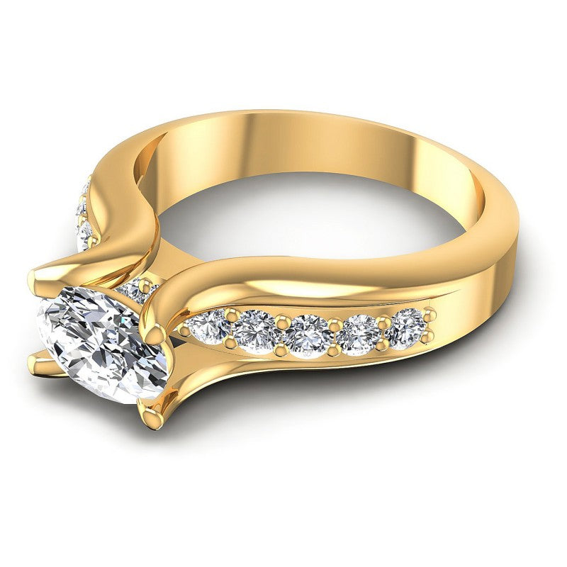Round and Oval Diamonds 0.85CT Engagement Ring in 14KT Rose Gold