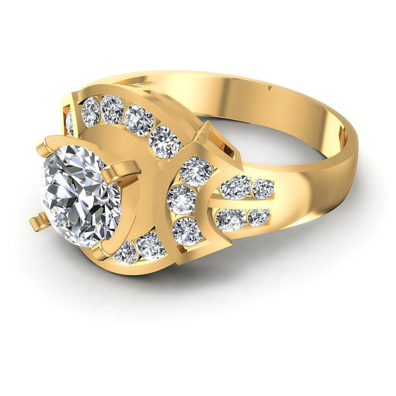 Round Diamonds 0.95CT Engagement Ring in 14KT Rose Gold