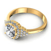 Round and Cushion Diamonds 0.70CT Halo Ring in 14KT Rose Gold