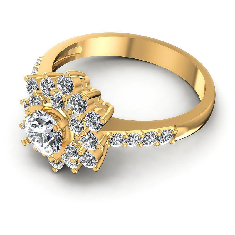 Round Diamonds 1.05CT Halo Ring in 14KT Rose Gold