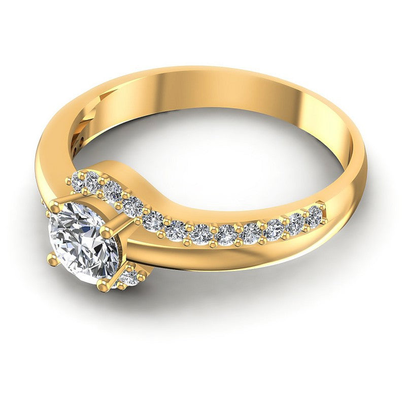 Round Diamonds 0.60CT Engagement Ring in 14KT Rose Gold