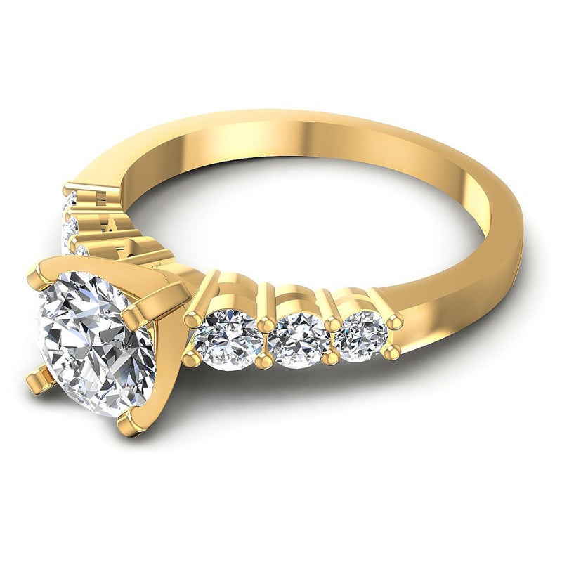 Round Diamonds 0.90CT Engagement Ring in 14KT Rose Gold
