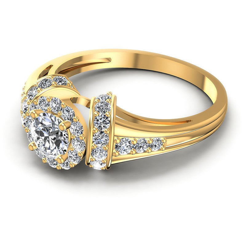 Round Diamonds 0.75CT Halo Ring in 14KT Rose Gold