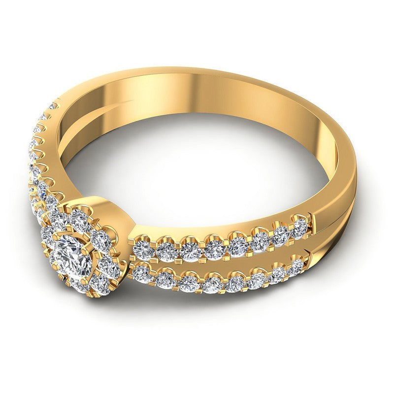 Round Diamonds 0.60CT Halo Ring in 14KT Rose Gold