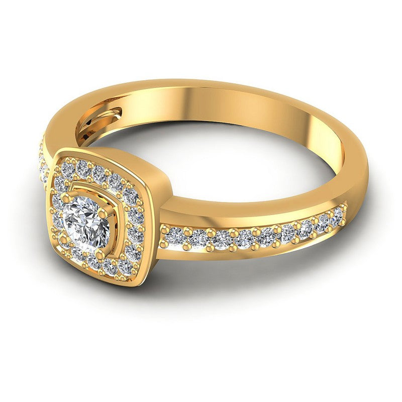 Round Diamonds 0.55CT Halo Ring in 14KT Rose Gold