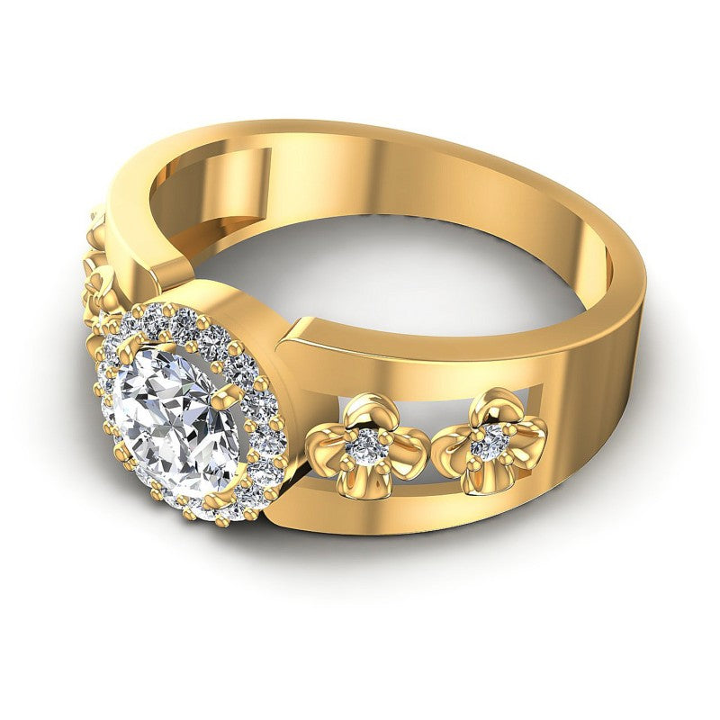 Round Diamonds 0.55CT Halo Ring in 14KT Rose Gold
