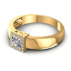 Princess and Round Diamonds 0.50CT Halo Ring in 14KT Rose Gold