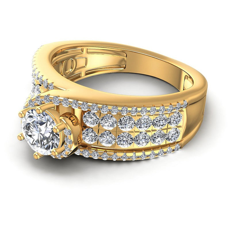 Round Diamonds 1.35CT Engagement Ring in 14KT Rose Gold