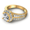 Princess and Round Diamonds 1.20CT Halo Ring in 14KT Rose Gold