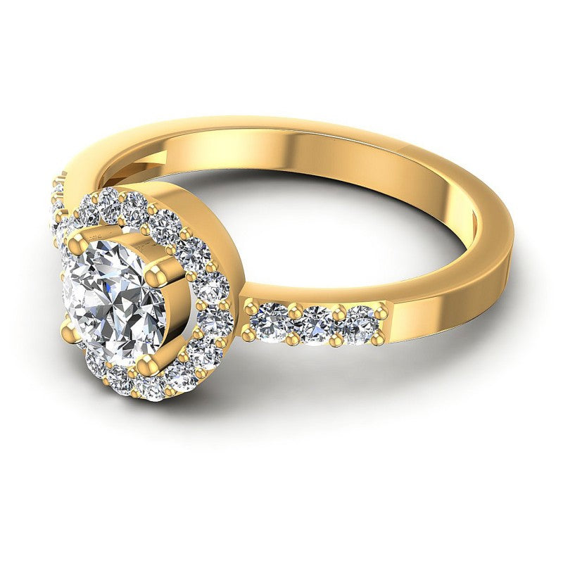 Round Diamonds 0.70CT Halo Ring in 14KT Rose Gold