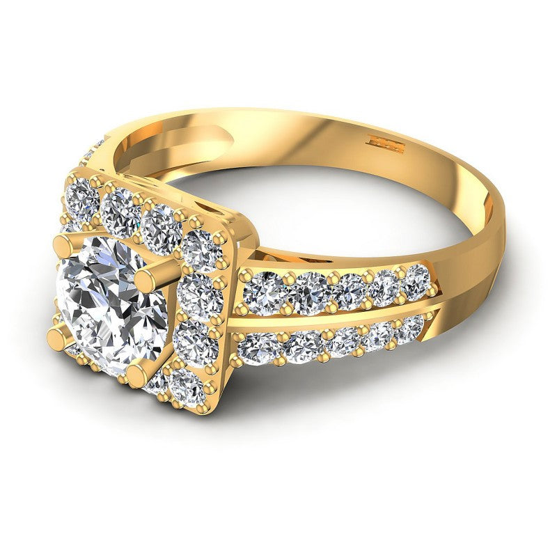 Round Diamonds 1.30CT Halo Ring in 14KT Rose Gold