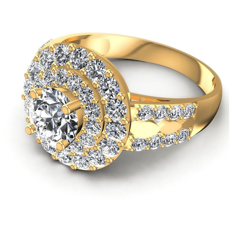 Round Diamonds 1.60CT Halo Ring in 14KT Rose Gold