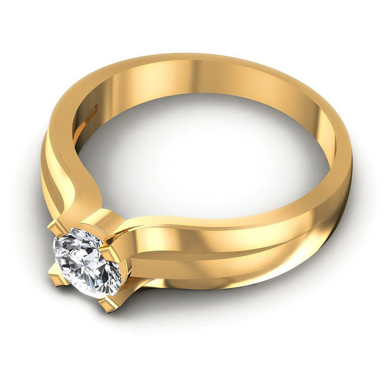 Round Diamonds 0.35CT Solitaire Ring in 14KT Rose Gold