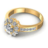 Princess and Round Diamonds 0.95CT Halo Ring in 14KT Rose Gold