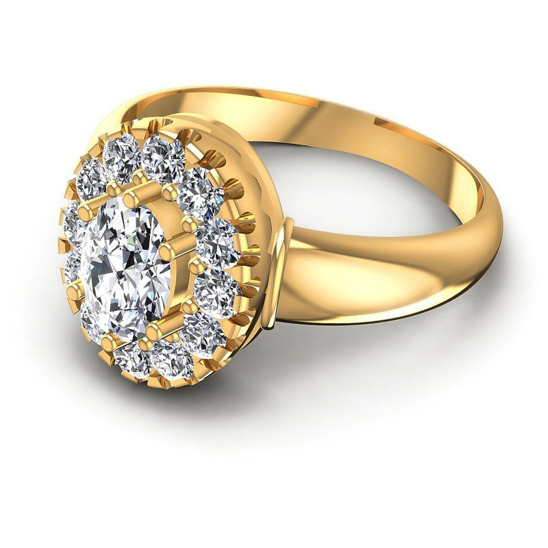 Round and Oval Diamonds 0.85CT Halo Ring in 14KT Rose Gold