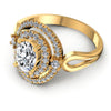 Round and Oval Diamonds 0.80CT Halo Ring in 14KT Rose Gold