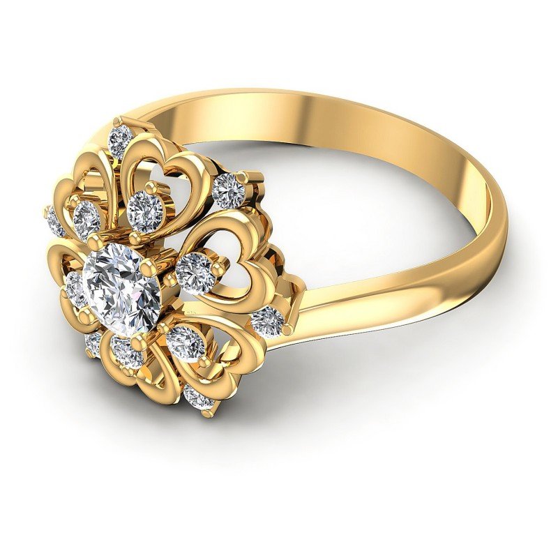 Round Diamonds 0.55CT Fashion Ring in 14KT Rose Gold