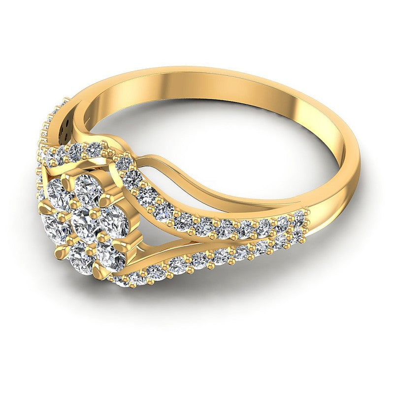 Round Diamonds 0.65CT Fashion Ring in 14KT Rose Gold