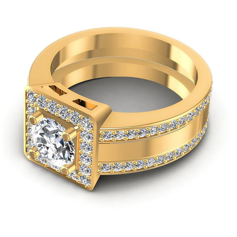Round Diamonds 1.20CT Halo Ring in 14KT Rose Gold