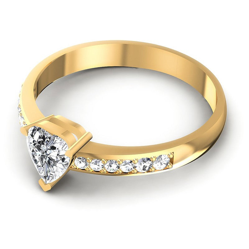Round and Heart Diamonds 0.55CT Engagement Ring in 14KT Rose Gold