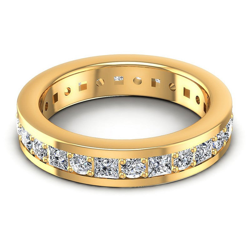 Brilliant Princess and Round Diamonds 2.10CT Eternity Ring