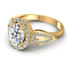 Round and Oval Diamonds 1.55CT Halo Ring in 14KT Rose Gold