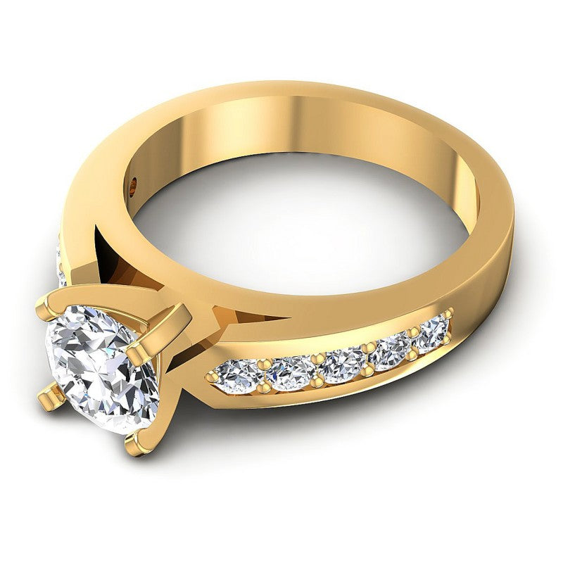 Round Diamonds 0.90CT Engagement Ring in 14KT Rose Gold