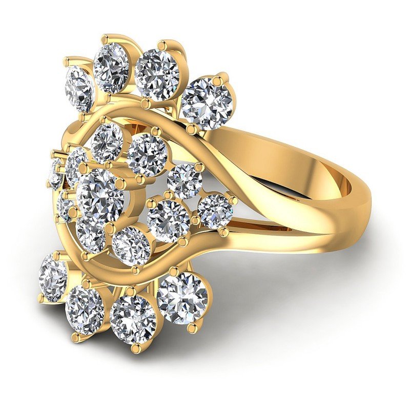 Round Diamonds 1.65CT Fashion Ring in 14KT Rose Gold