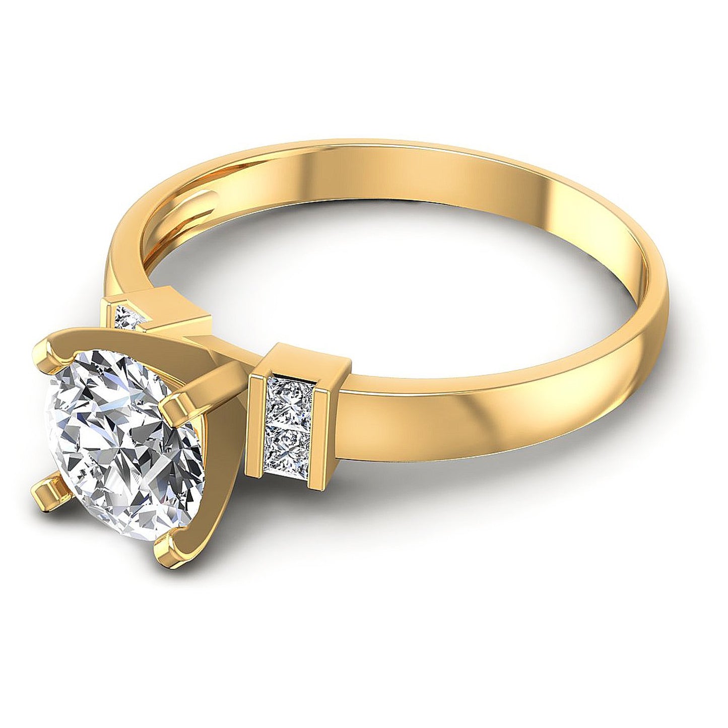 0.50CT Round And Princess  Cut Diamonds Engagement Rings