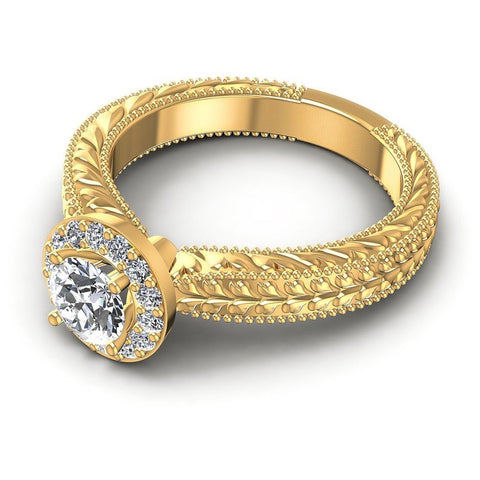 Round Diamonds 0.55CT Antique Ring in 14KT Rose Gold