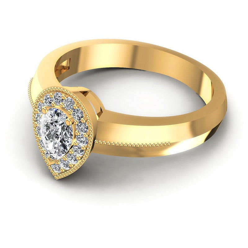 Round and Pear Diamonds 0.50CT Antique Ring in 14KT Rose Gold