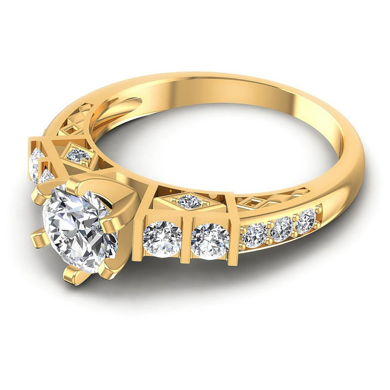 Round Diamonds 0.85CT Engagement Ring in 14KT Rose Gold