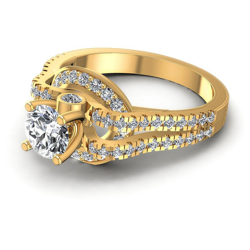 Round Diamonds 1.00CT Engagement Ring in 14KT Rose Gold