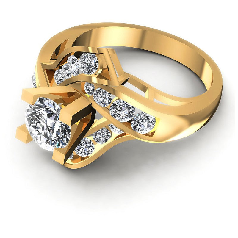 Round Diamonds 1.10CT Engagement Ring in 14KT Rose Gold