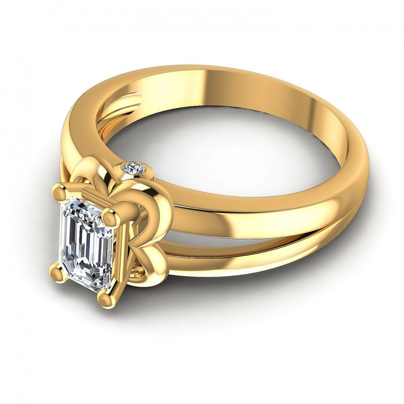 Round and Emerald Diamonds 0.40CT Engagement Ring in 14KT Rose Gold