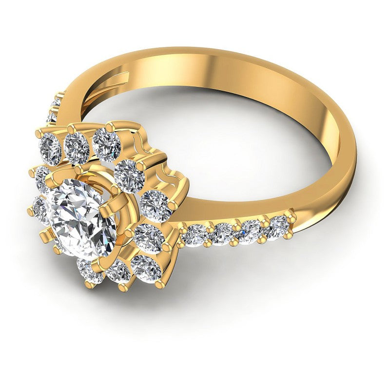 Round Diamonds 0.95CT Halo Ring in 14KT Rose Gold
