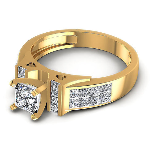 1.15CT Princess  Cut Diamonds Engagement Rings