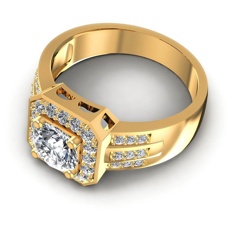 Round Diamonds 0.80CT Halo Ring in 14KT Rose Gold