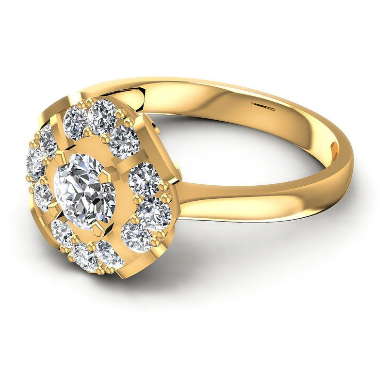 Round Diamonds 0.85CT Halo Ring in 14KT Rose Gold