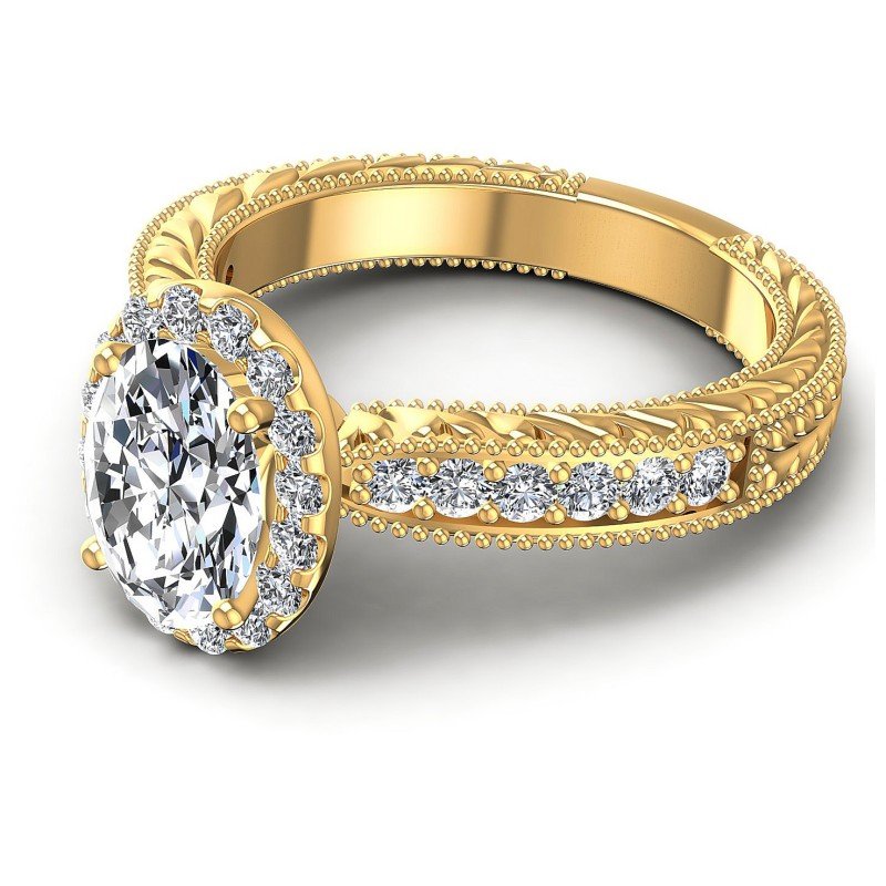 Round and Oval Diamonds 1.75CT Antique Ring in 14KT Rose Gold